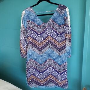 Pink Owl Dress With Crocheted Sleeves